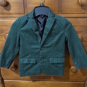Cat & Jack Boys Green Plaid Suit Jacket